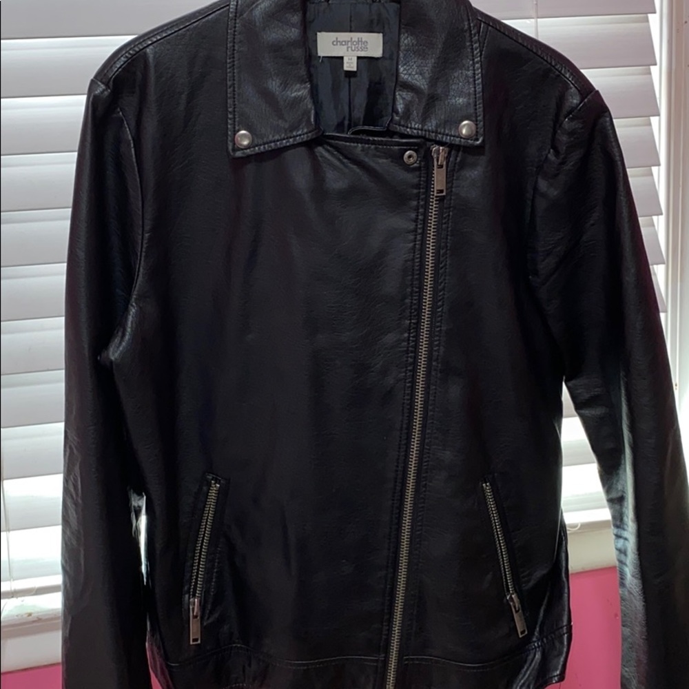 Leather zip up Jacket
